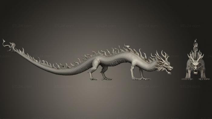 Animal figurines (Asian Dragon, STKJ_0713) 3D models for cnc